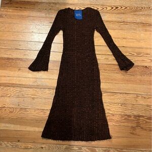 Simon Miller ribbed fitted long sleeeve red and black womens dress size 0